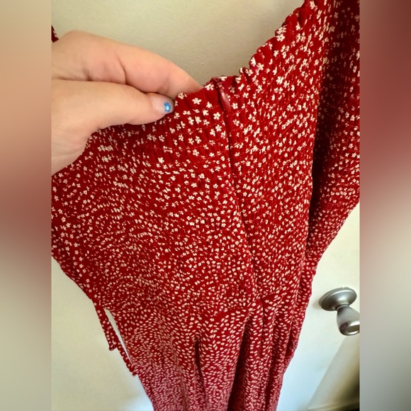 Reformation - Maxwell Red Floral Jumpsuit - Size 12 - Picture 7 of 8